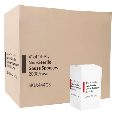 Oasis Non-Sterile Non-Woven Gauze Sponges, 4 in. x 4 in., 4-Ply, 2000PK 444CS